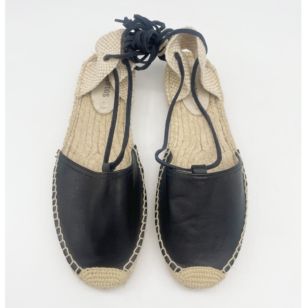 Soludos black leather espadrills.  Size 10 - Picture 6 of 10